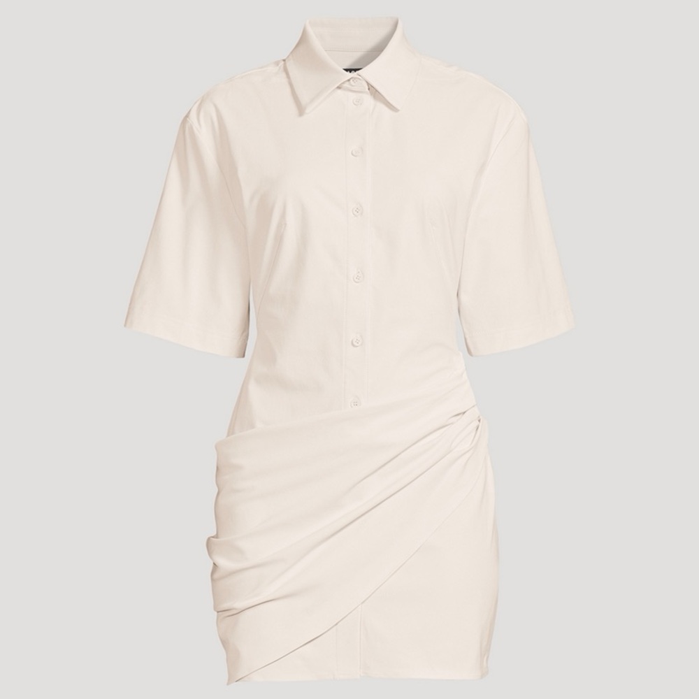 JACQUEMUS | La Robe Camisa Draped Shirt Dress - Picture 2 of 8